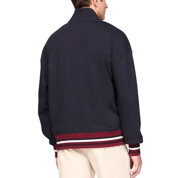 Tommy Hilfiger 78JA983-410 Men Sz XL Navy Bold Global Stripe 1/2 Zip Pullover - Picture 9 of 10